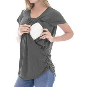 Ekouaer Nursing Tee Gray Size Medium